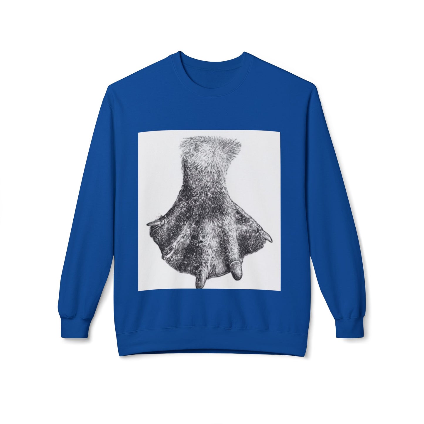 Artistic Fleece Crewneck Sweatshirt with Unique Dress Design