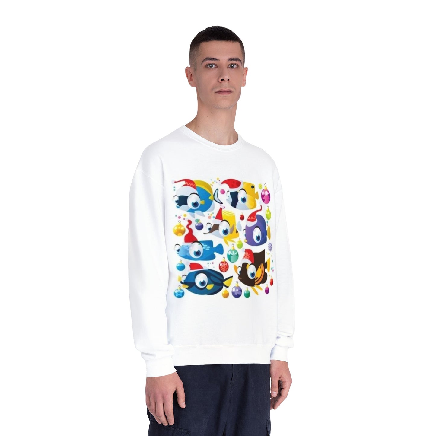 Whimsical Colorful Crewneck Sweatshirt – Fun Cartoon Design