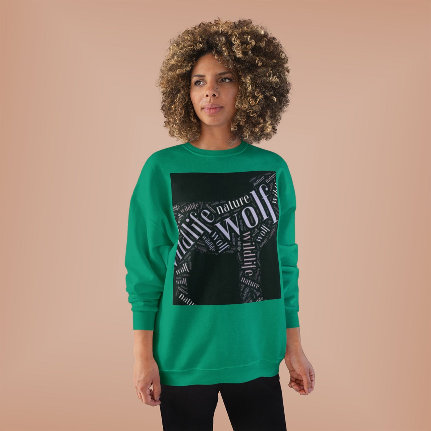 Unisex Eco-Friendly Wolf Graphic Crewneck Sweatshirt - Nature Lover Gift