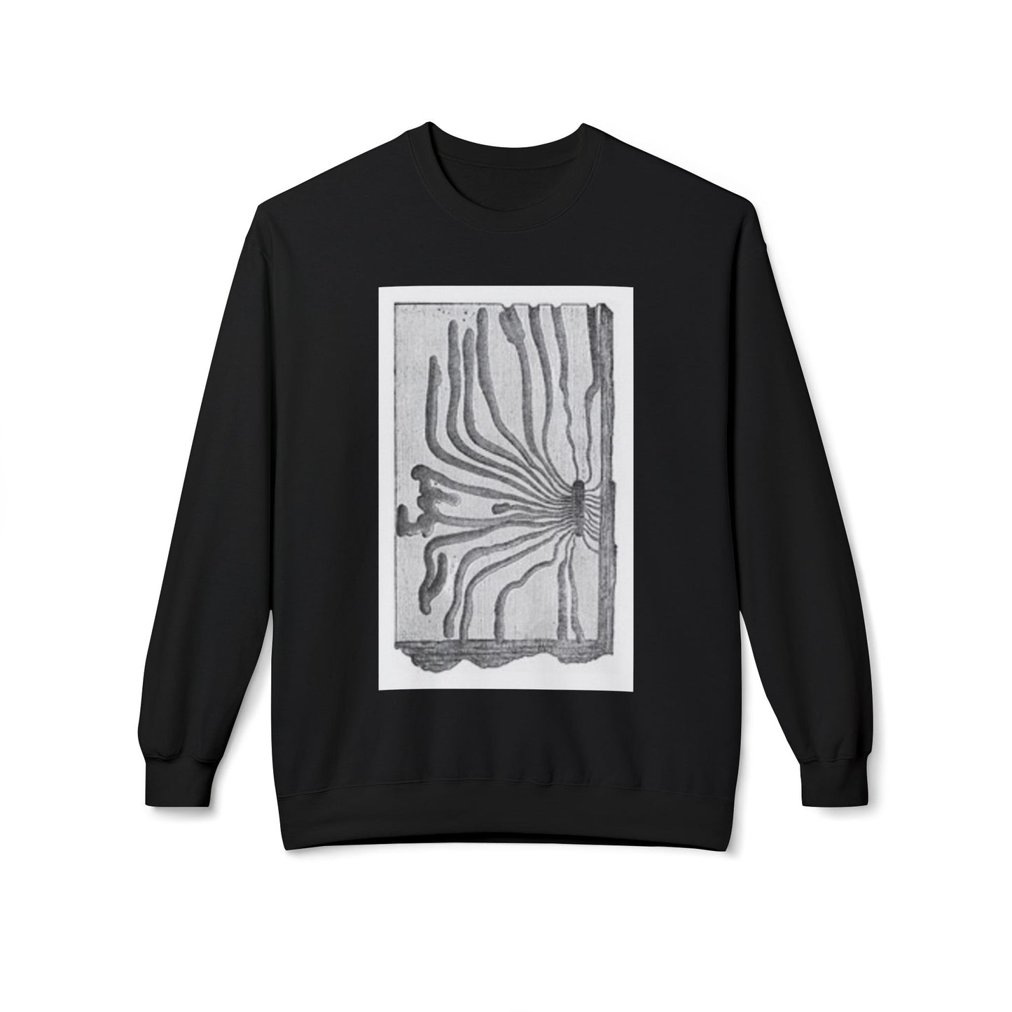 Artistic Midweight Fleece Crewneck Sweatshirt - Unique Abstract Design