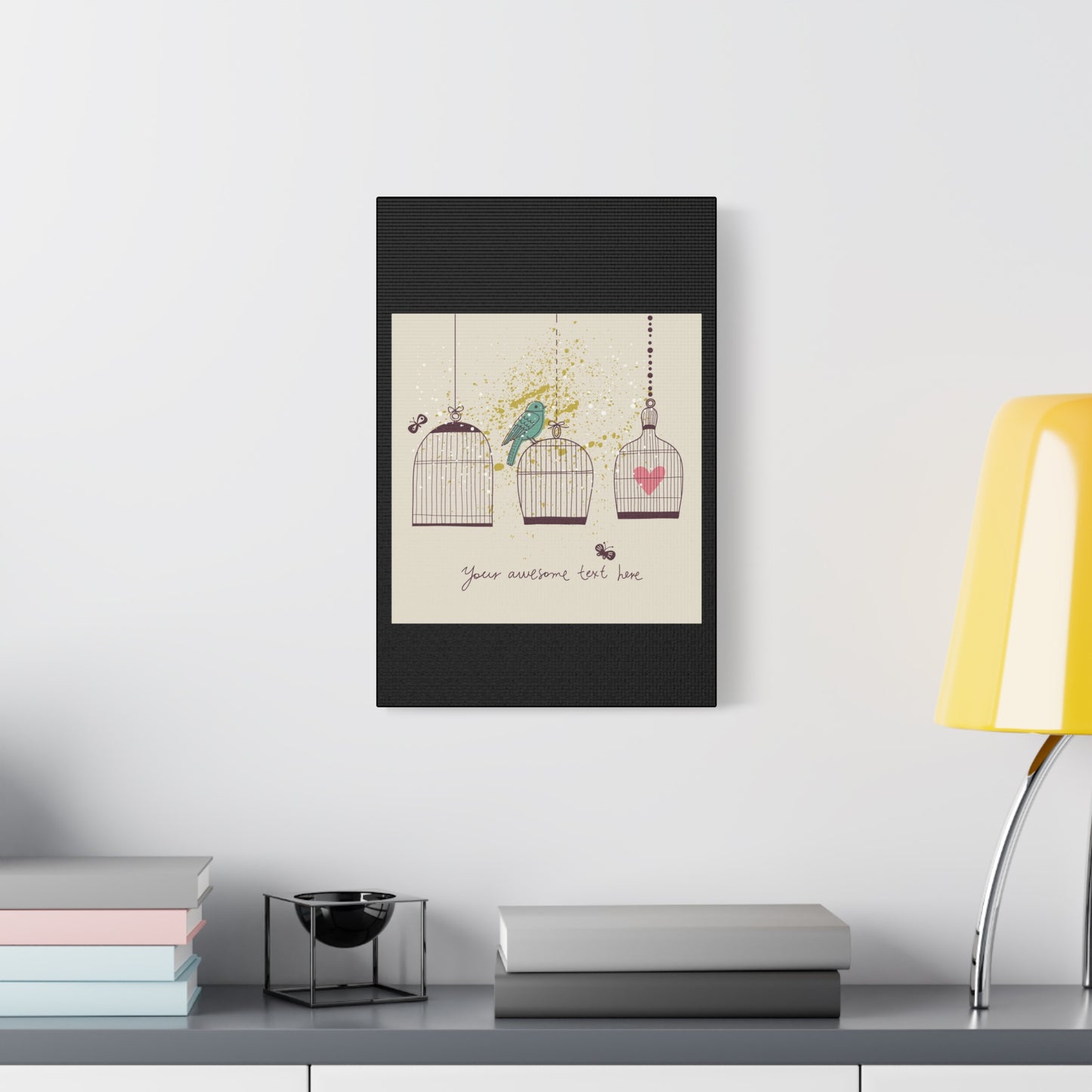 Whimsical Birdcage Canvas Wall Art - Personalized Home Decor