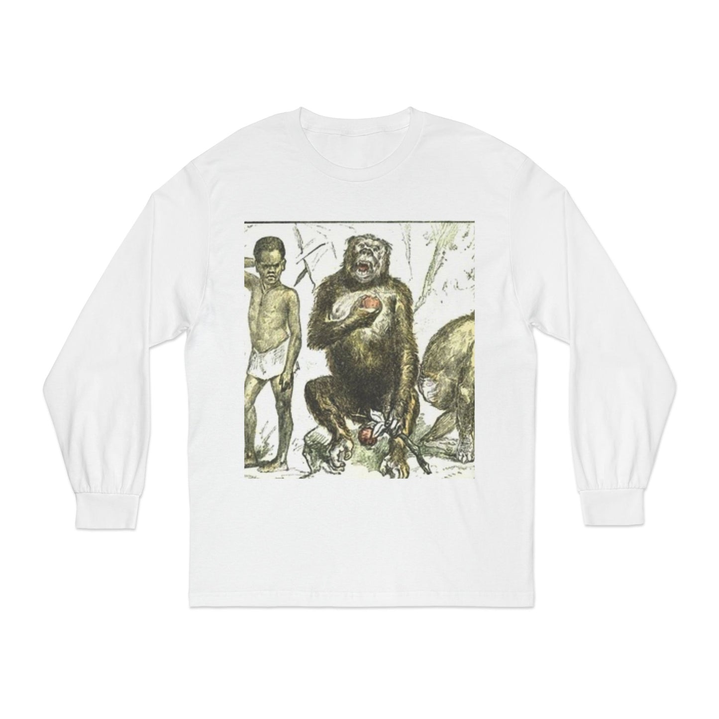 Artistic Long Sleeve T-Shirt - Unique Vintage Animal Illustration