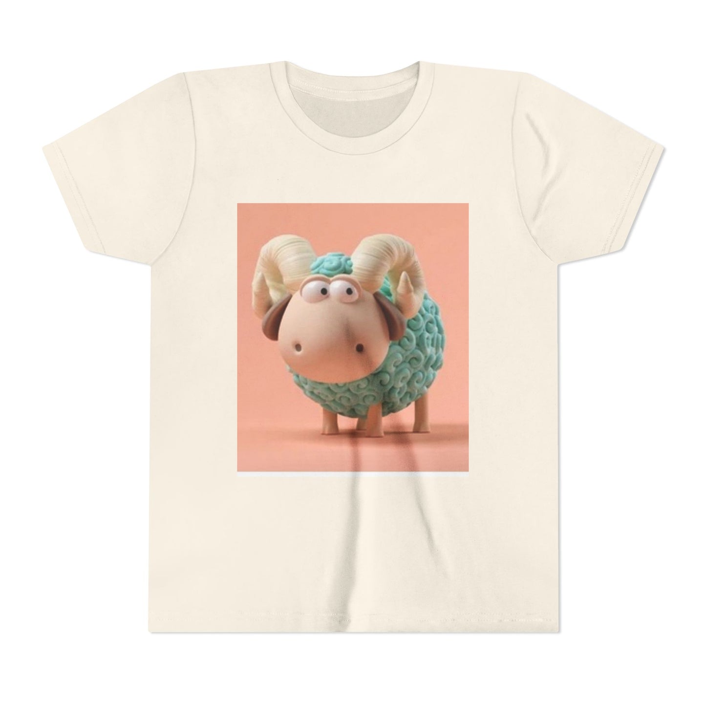Cute Cartoon Sheep Youth Short Sleeve Tee - Fun and Whimsical Kids Shirt