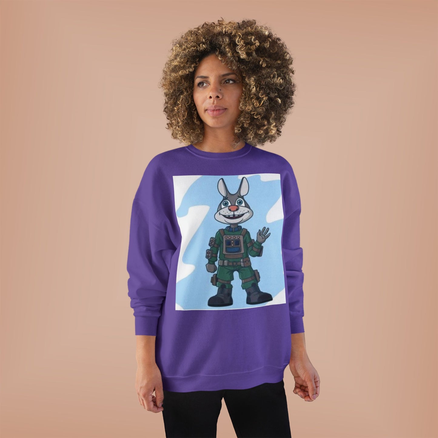 Unisex EcoSmart® Crewneck Sweatshirt - Playful Cartoon Character Design