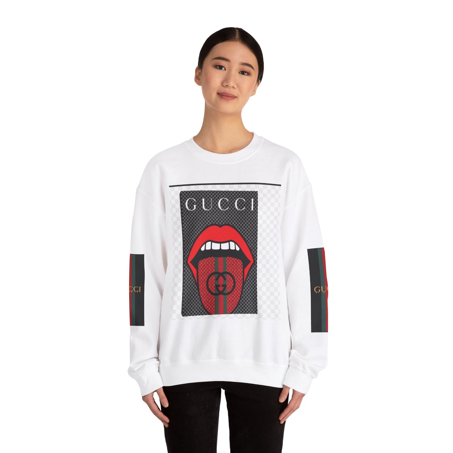 Gucci Inspired Unisex Heavy Blend Crewneck Sweatshirt - Bold Graphic Design