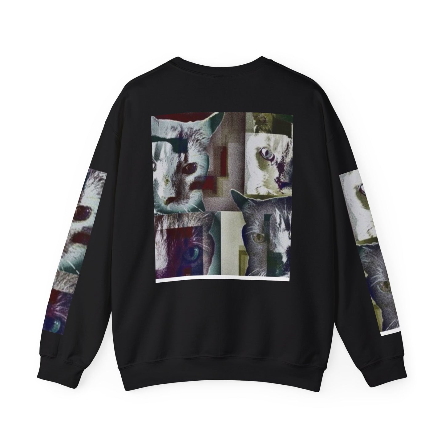 Cozy Cat Lover Crewneck Sweatshirt - Artistic Feline Design