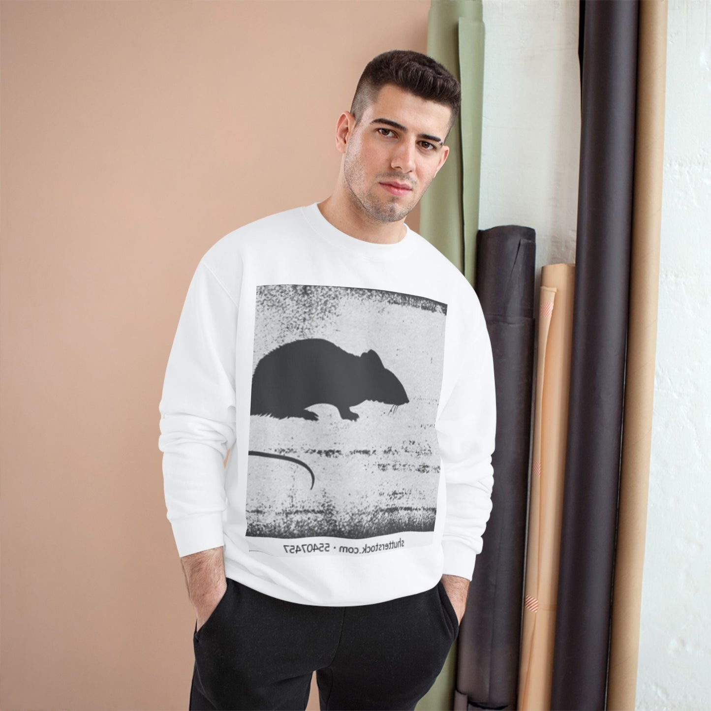 Vintage Style Rat Champion Sweatshirt - Cozy Layer for Animal Lovers