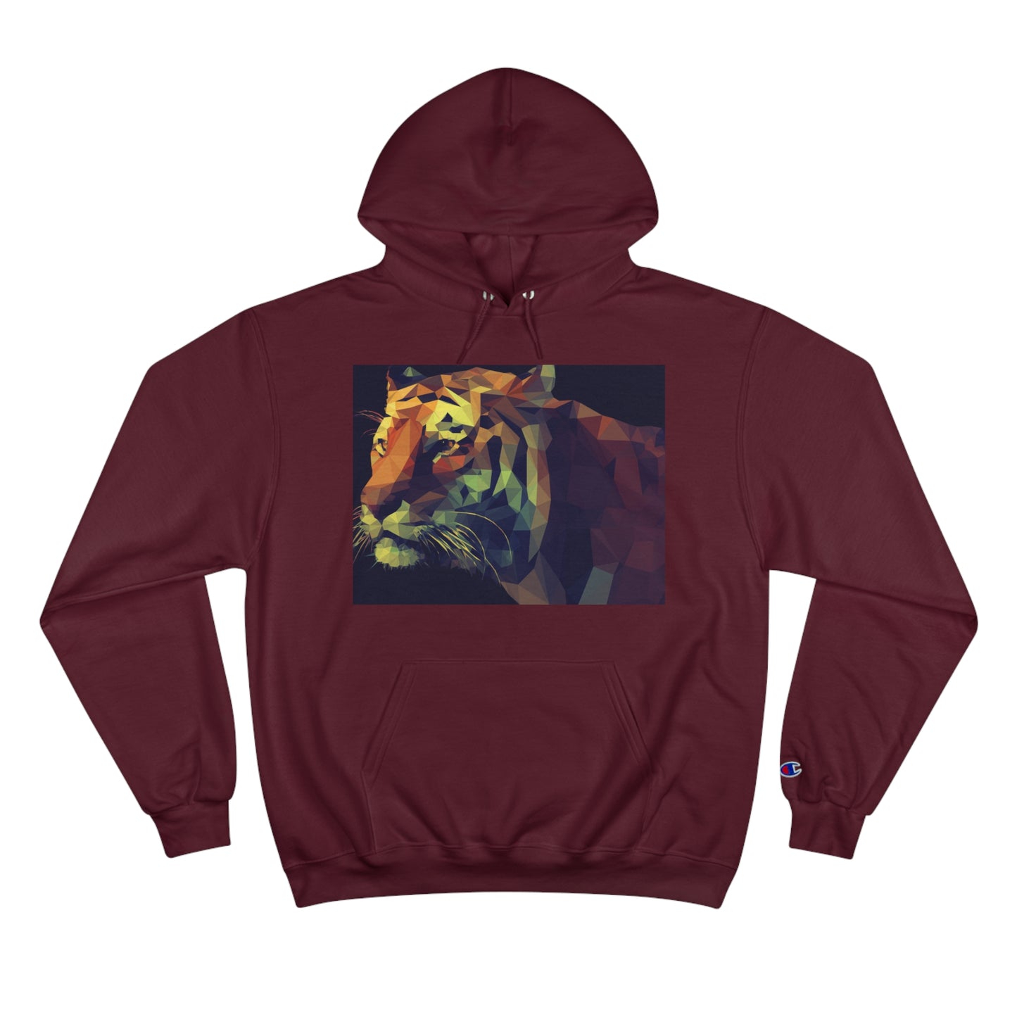 Champion Hoodie with Abstract Tiger Design - Perfect for Animal Lovers