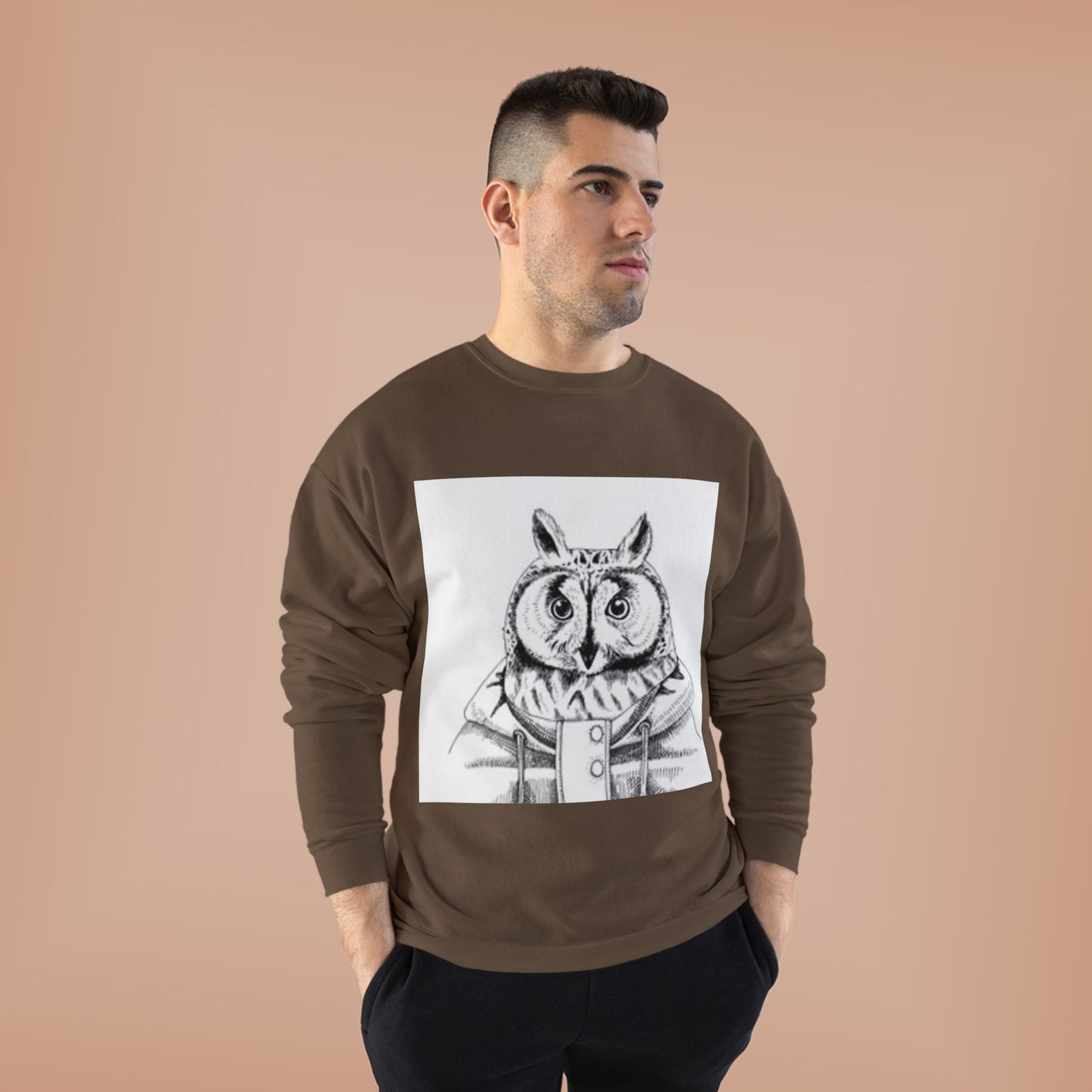 Whimsical Owl Eco-Friendly Crewneck Sweatshirt - Unisex