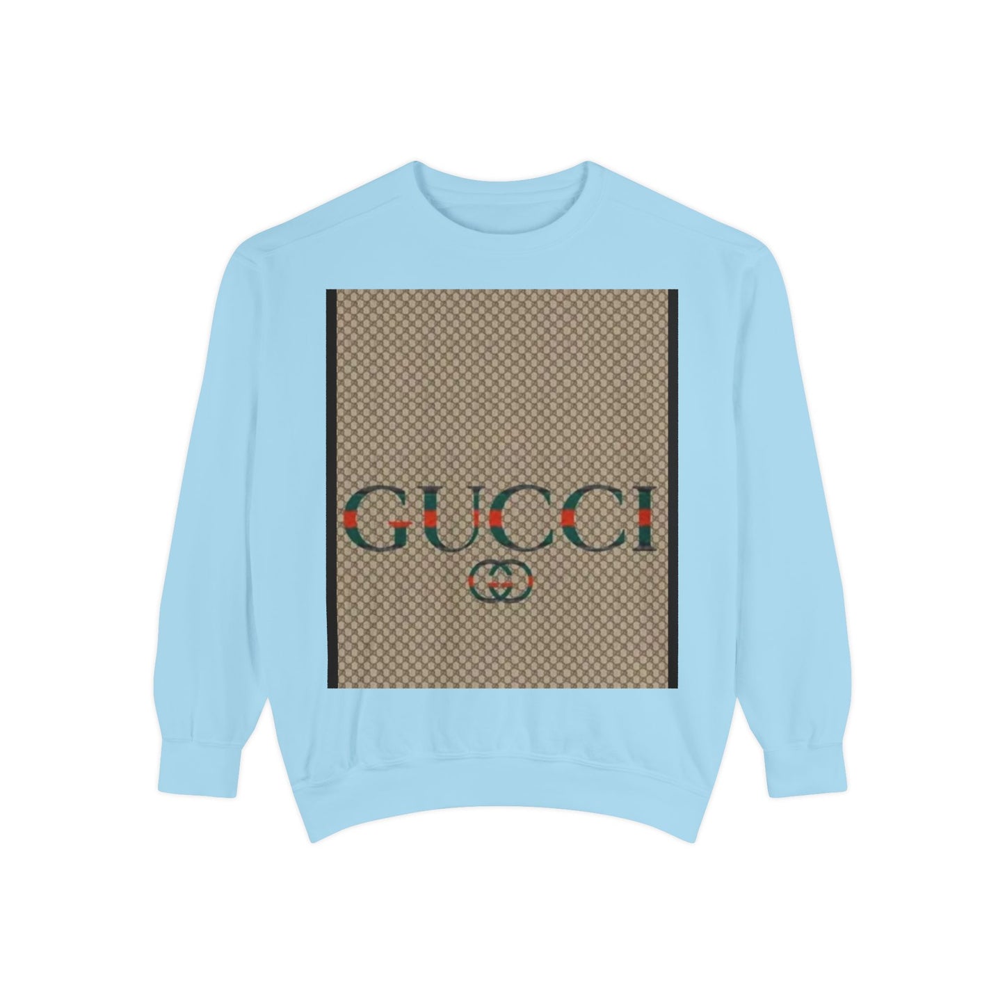 Fashionable Unisex Garment-Dyed Sweatshirt with GUCCI Design