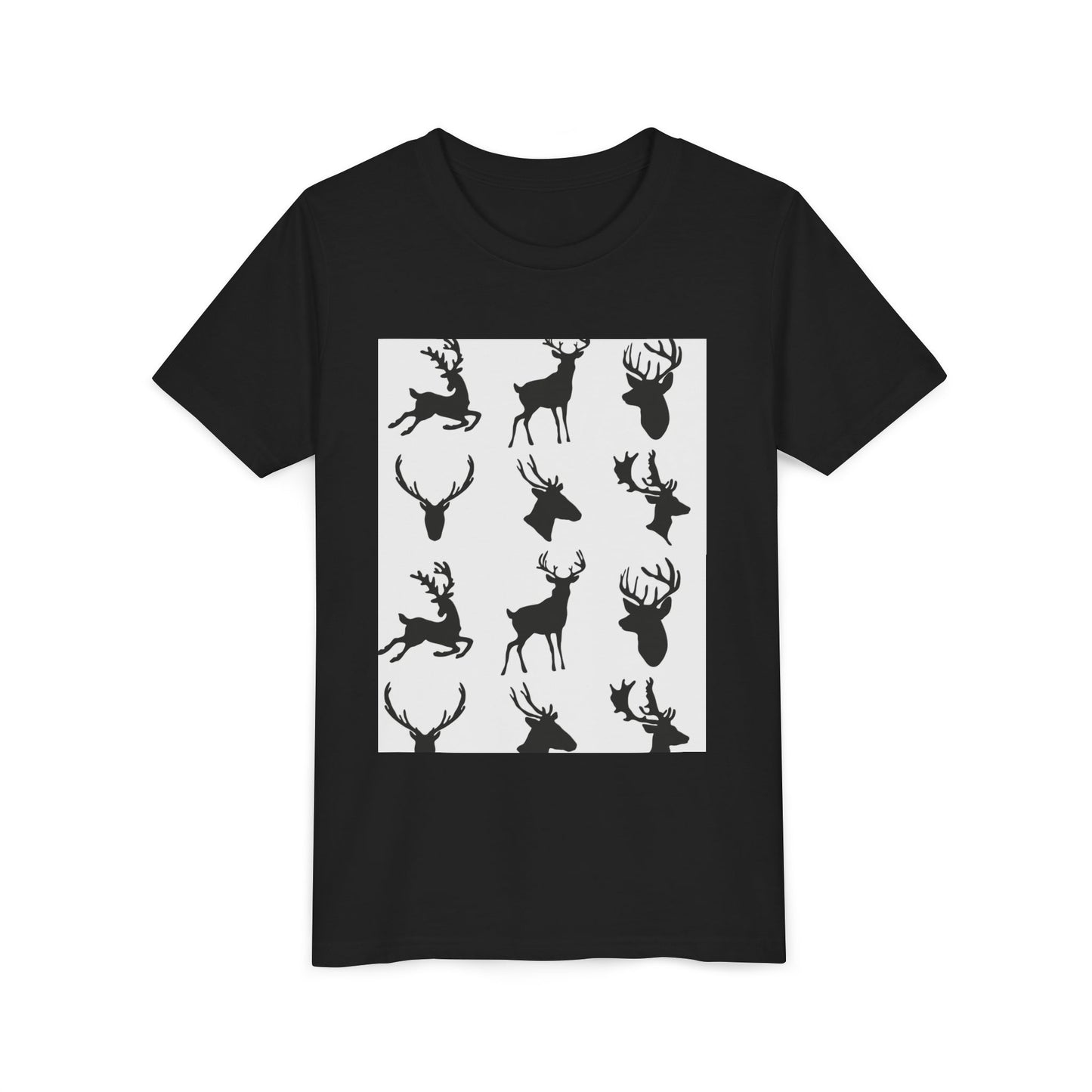 Youth Short Sleeve Tee - Stylish Reindeer Silhouettes for Winter Celebrations