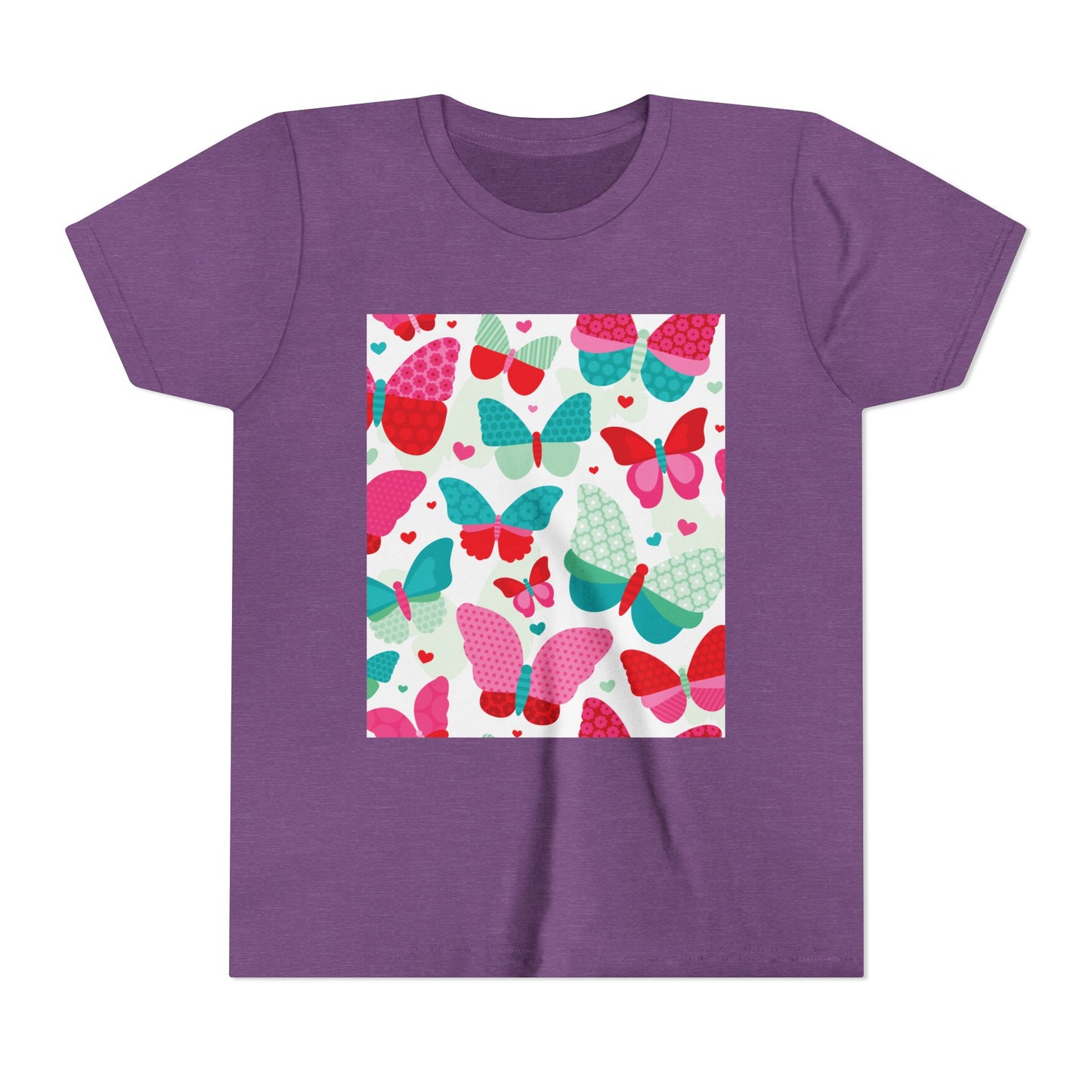 Colorful Butterfly Youth Short Sleeve Tee - Fun & Playful Design for Spring Celebrations