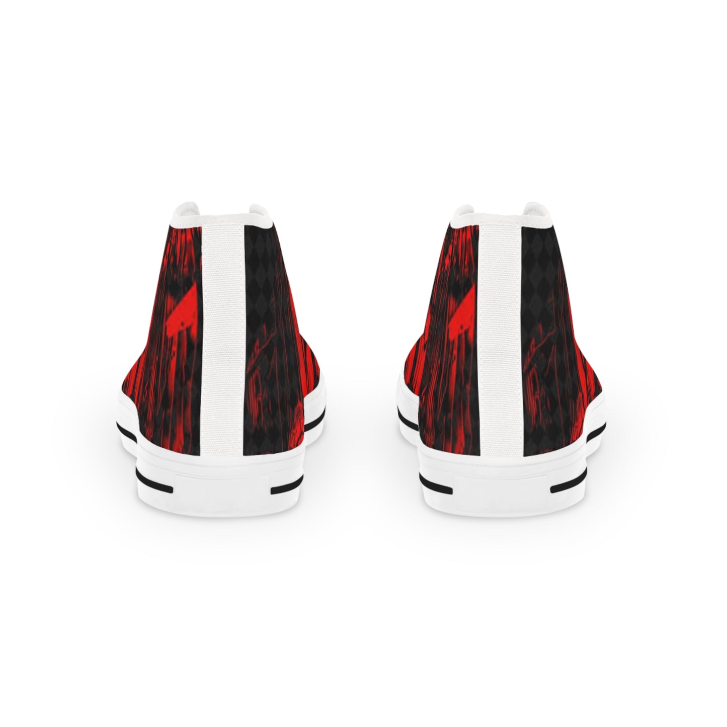 Men's High Top Sneakers - Stylish Red Graphic Footwear for Trendsetters