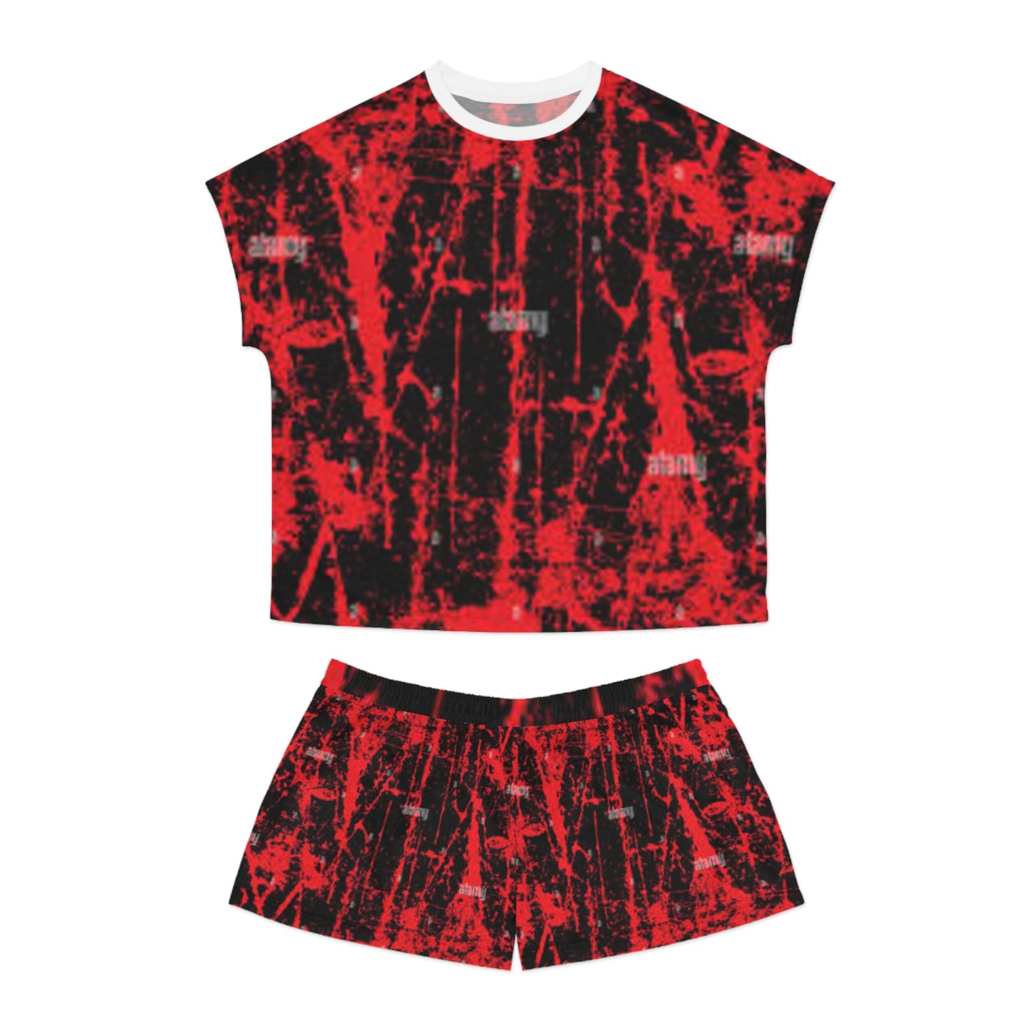 Stylish Red & Black Women's Short Pajama Set