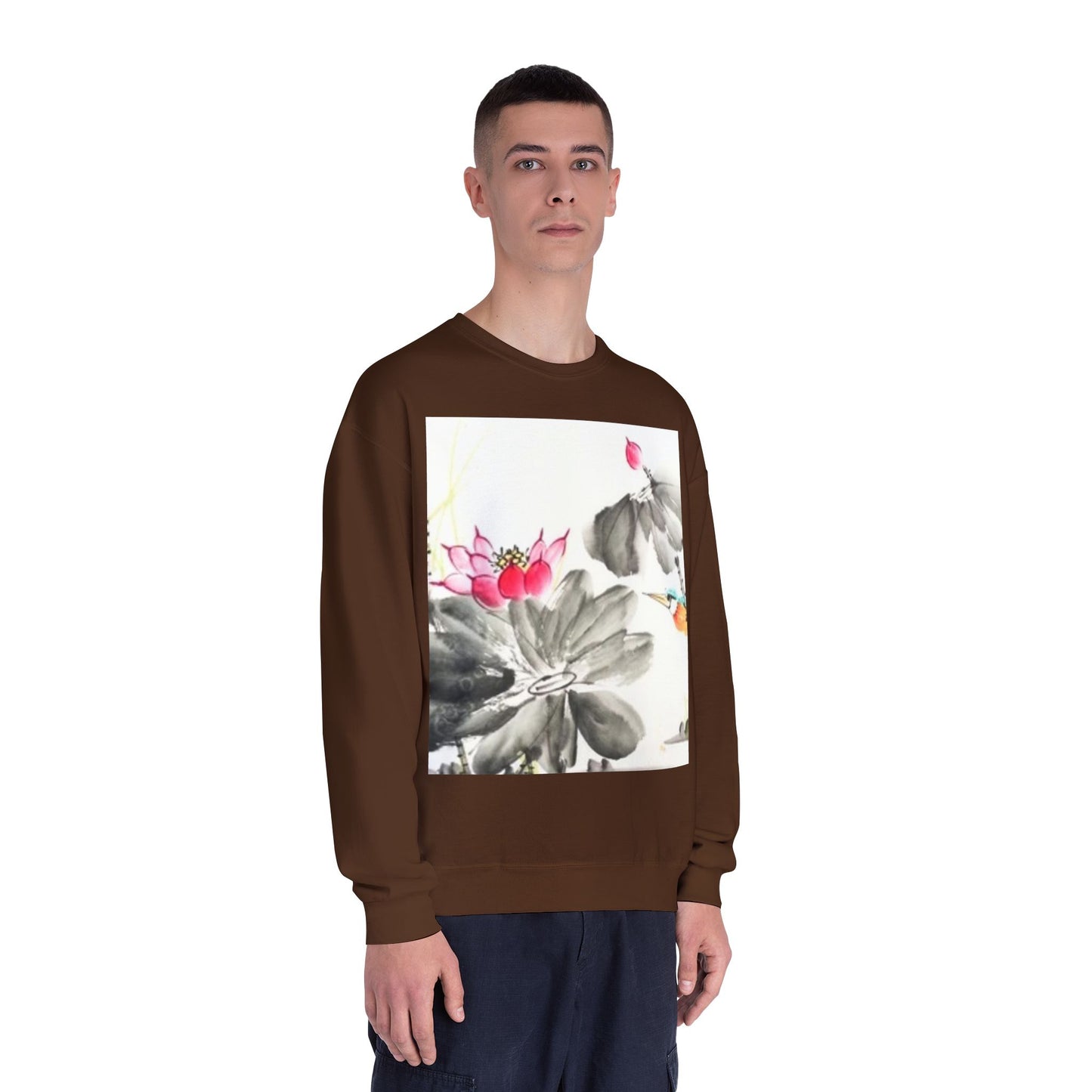 Lotus Blossom Unisex Crewneck Sweatshirt - Cozy Botanical Art Design