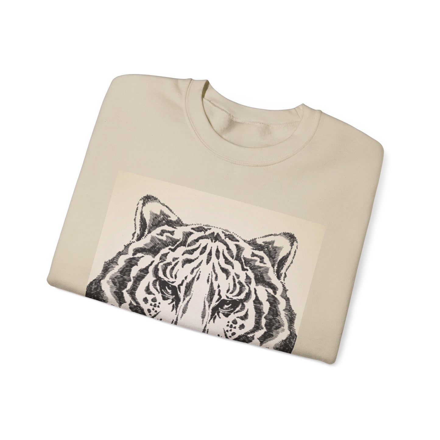 Artistic Tiger Print Crewneck Sweatshirt – Unisex Heavy Blend
