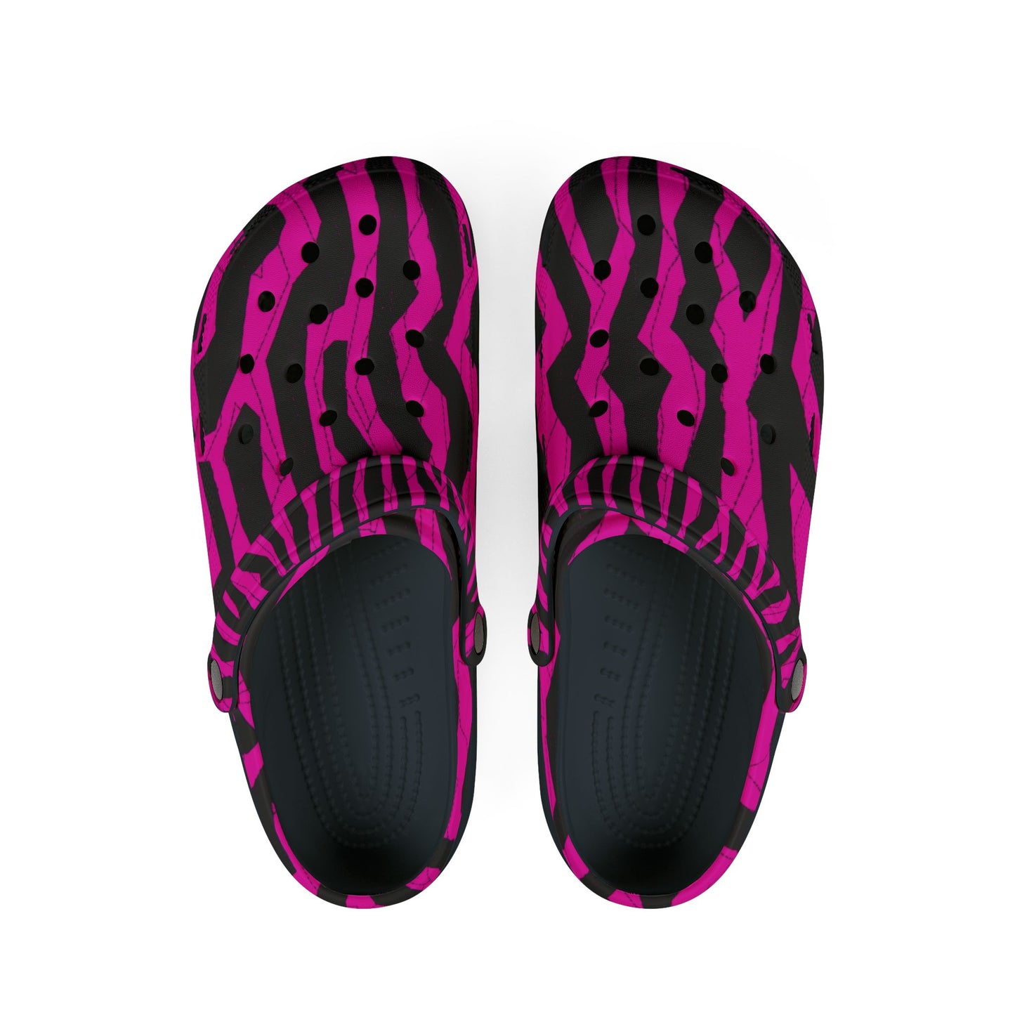 Trendy Pink Zebra Clogs - EVA Foam Rubber Shoes for Comfort & Style
