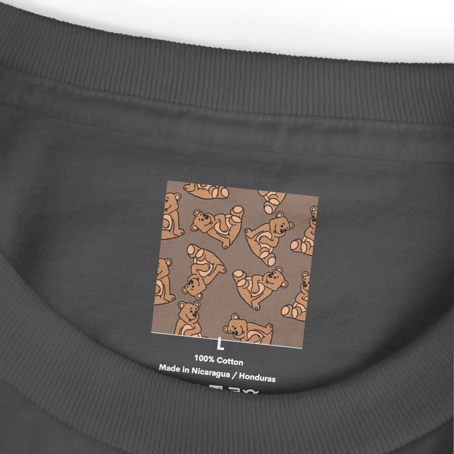 Cute Bear Print Unisex Heavyweight Tee - Perfect for Gifts & Casual Outfits