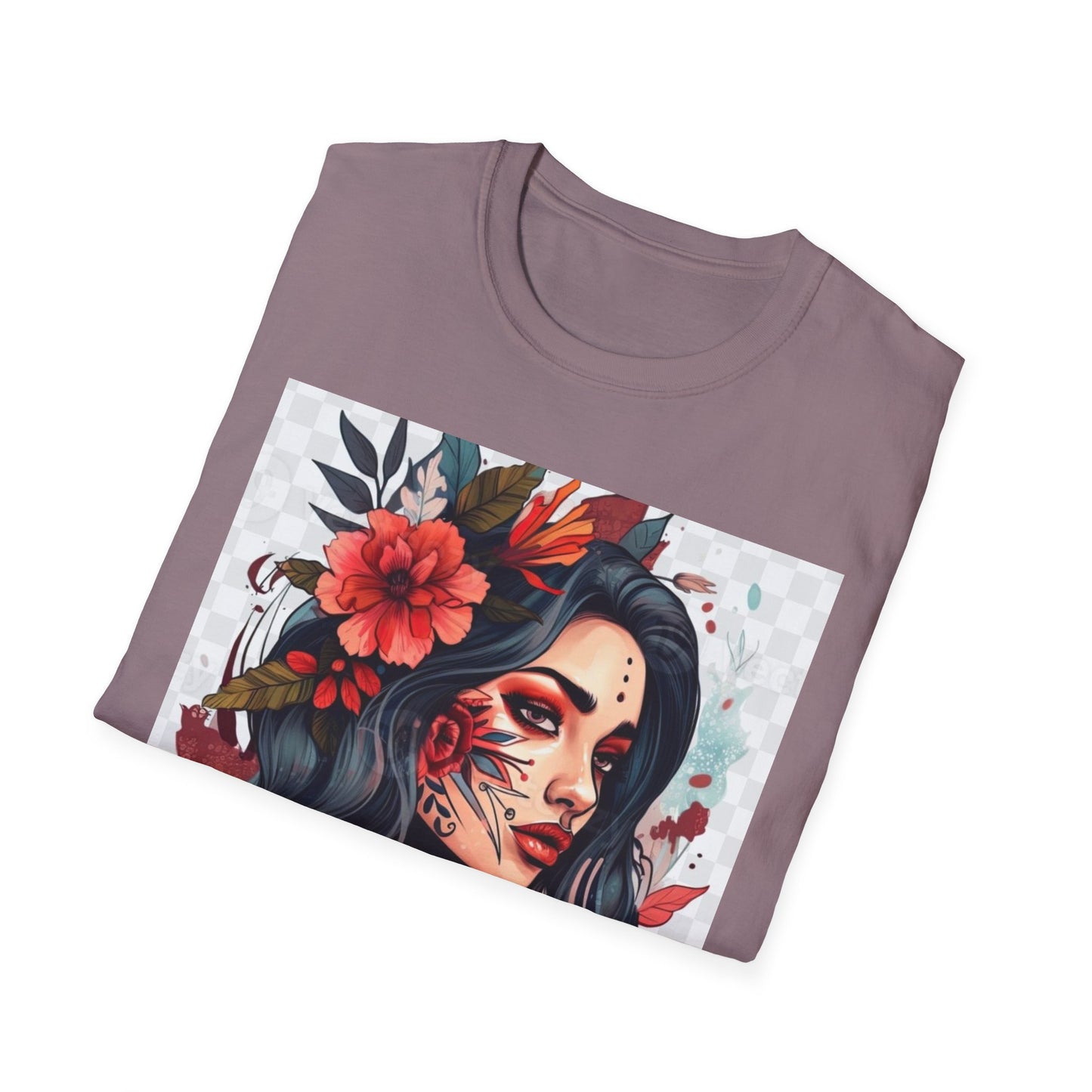 Bold Floral Art Unisex Softstyle T-Shirt