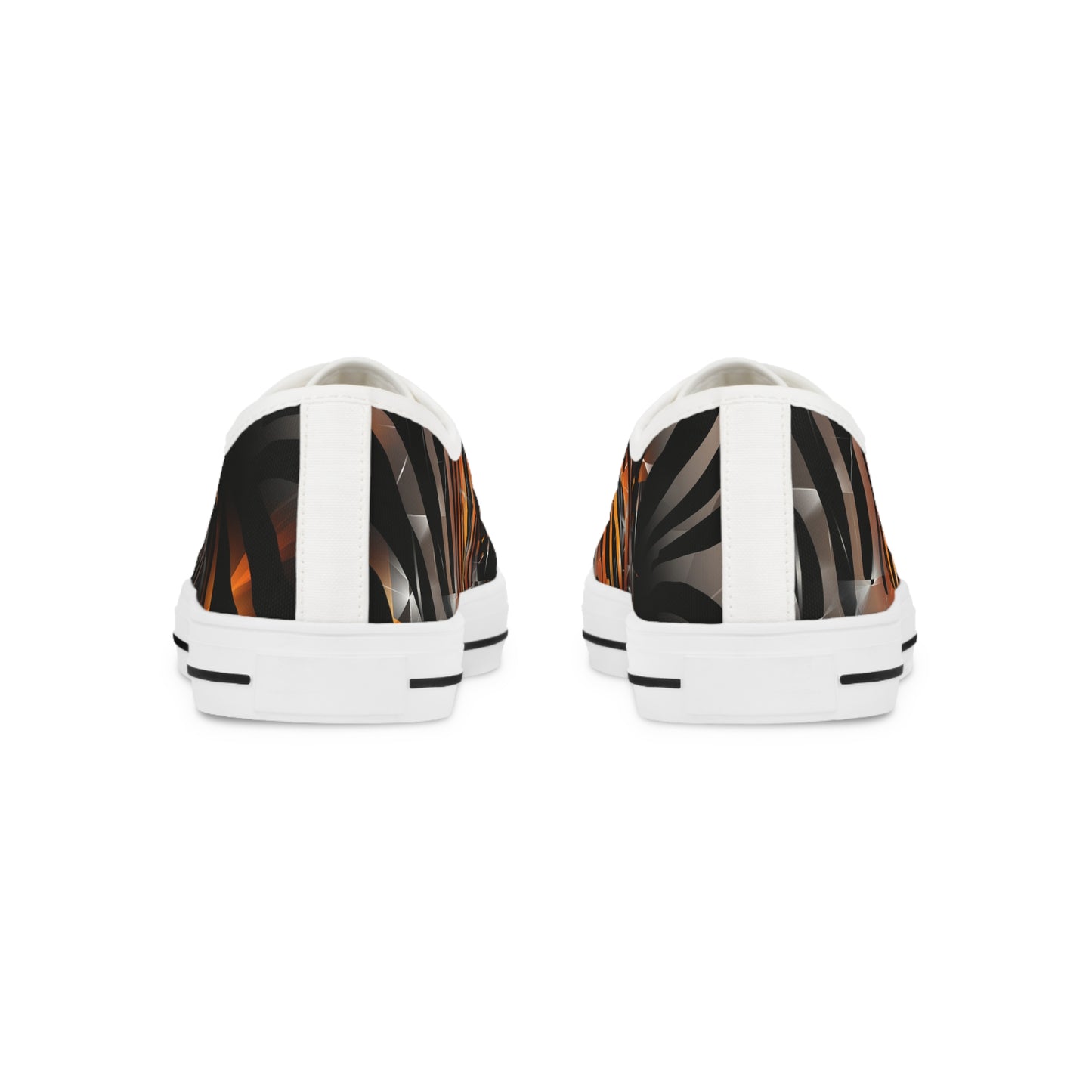 Stylish Men's Low Top Sneakers with Bold Orange and Black Design