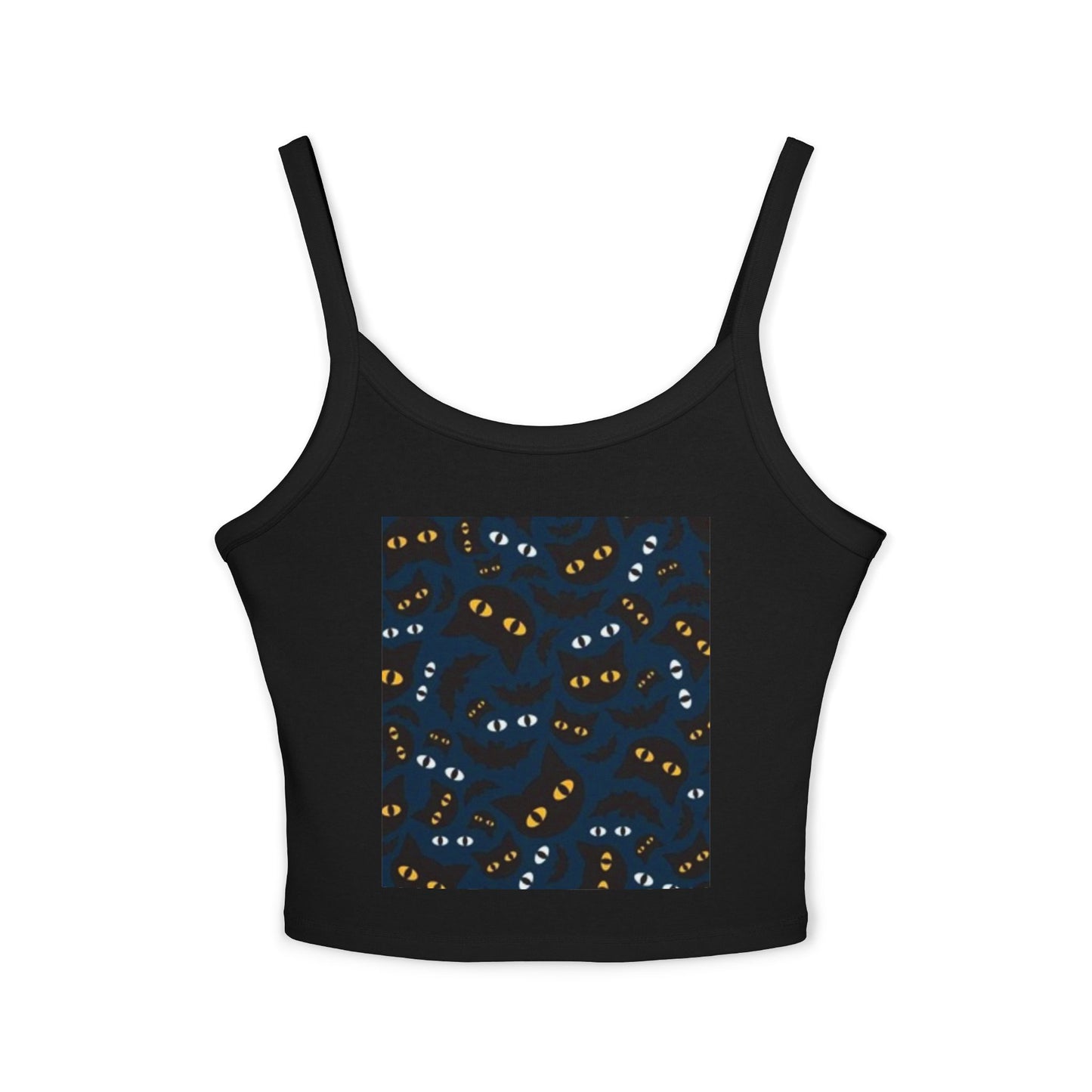 Playful Cat Eyes Spaghetti Strap Tank Top for Cat Lovers