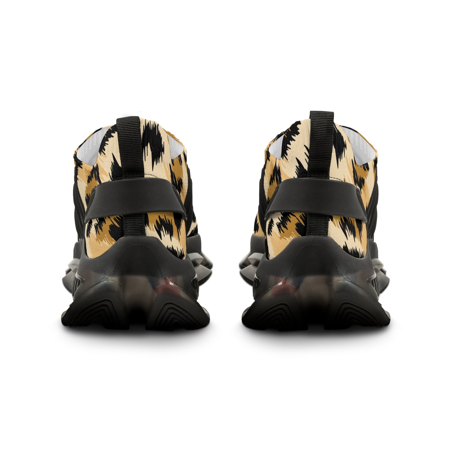 Stylish Men's Mesh Sneakers - Leopard Print Athletic Shoes