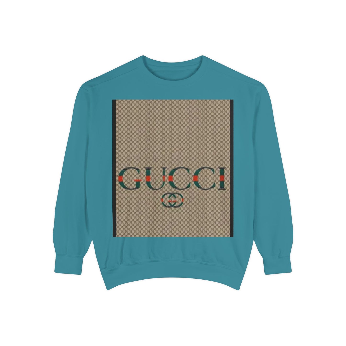 Fashionable Unisex Garment-Dyed Sweatshirt with GUCCI Design