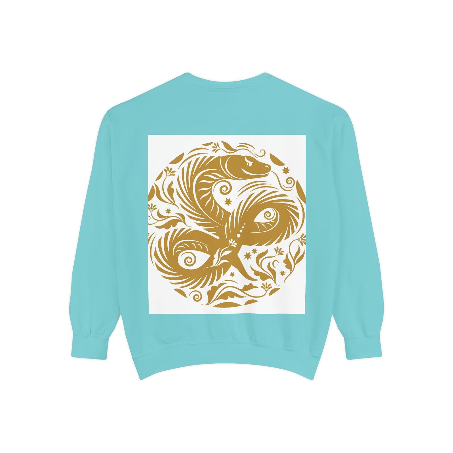 Cultural Vibe Unisex Garment-Dyed Sweatshirt - Tribal Mask & Animal Design