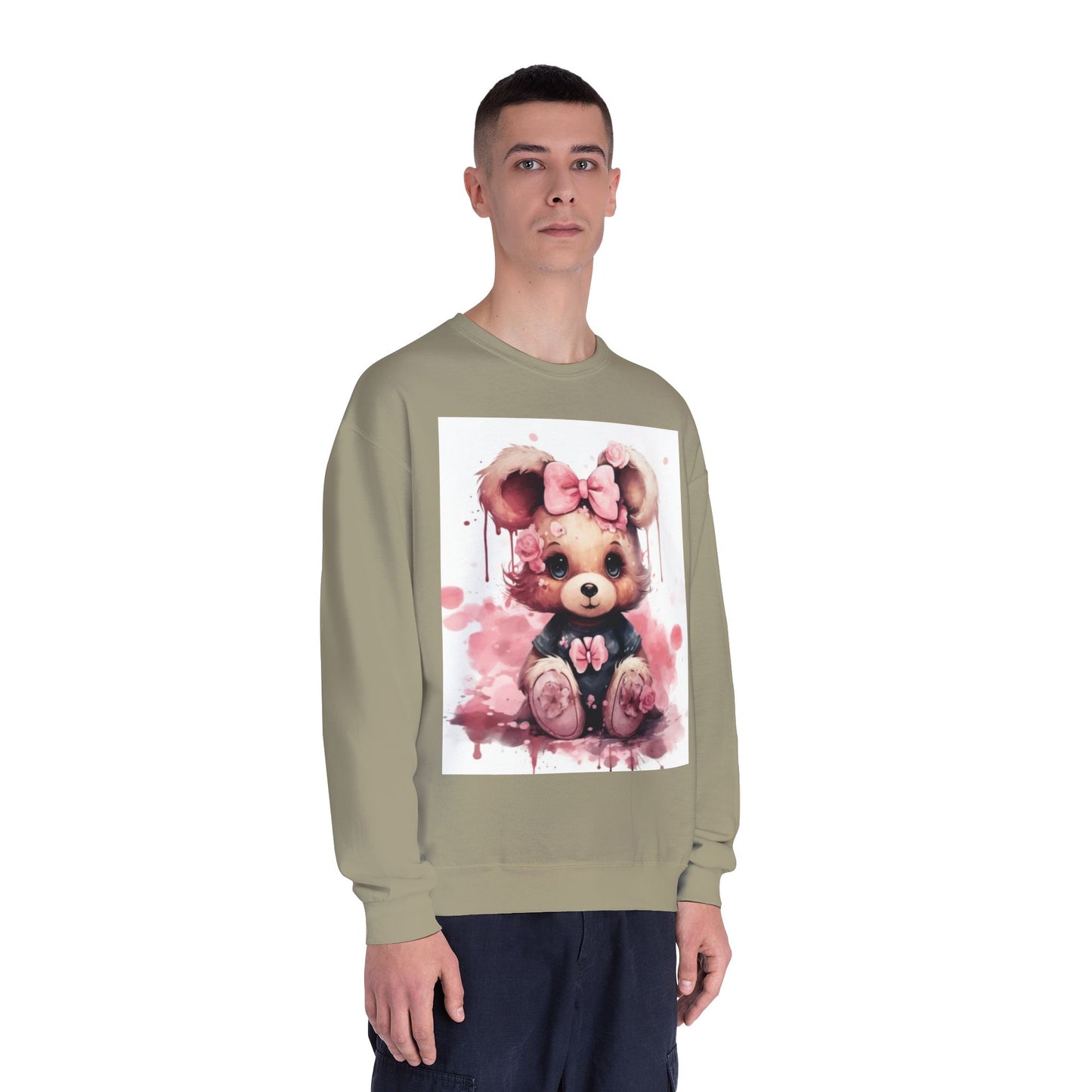 Cute Floral Bear Crewneck Sweatshirt - Cozy Unisex Apparel