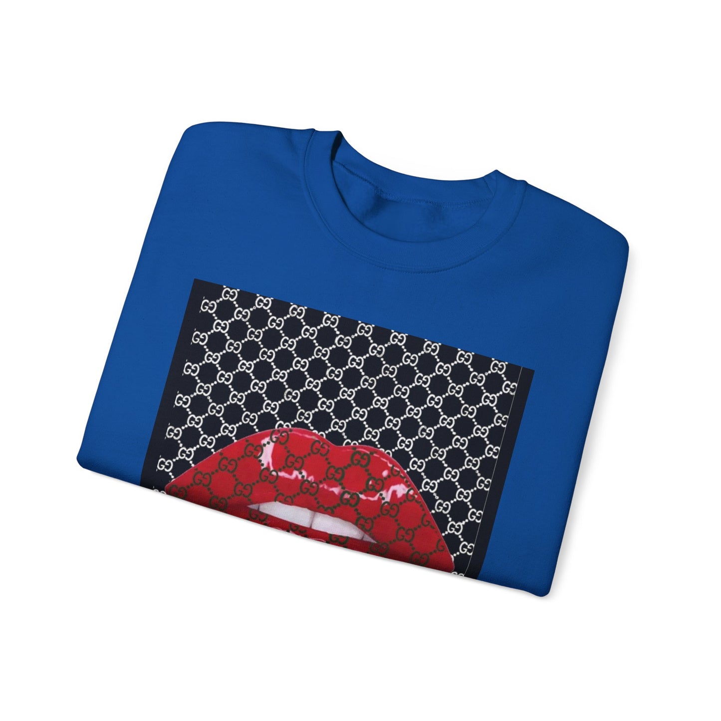 Trendy Unisex Graphic Crewneck Sweatshirt with Lip Design