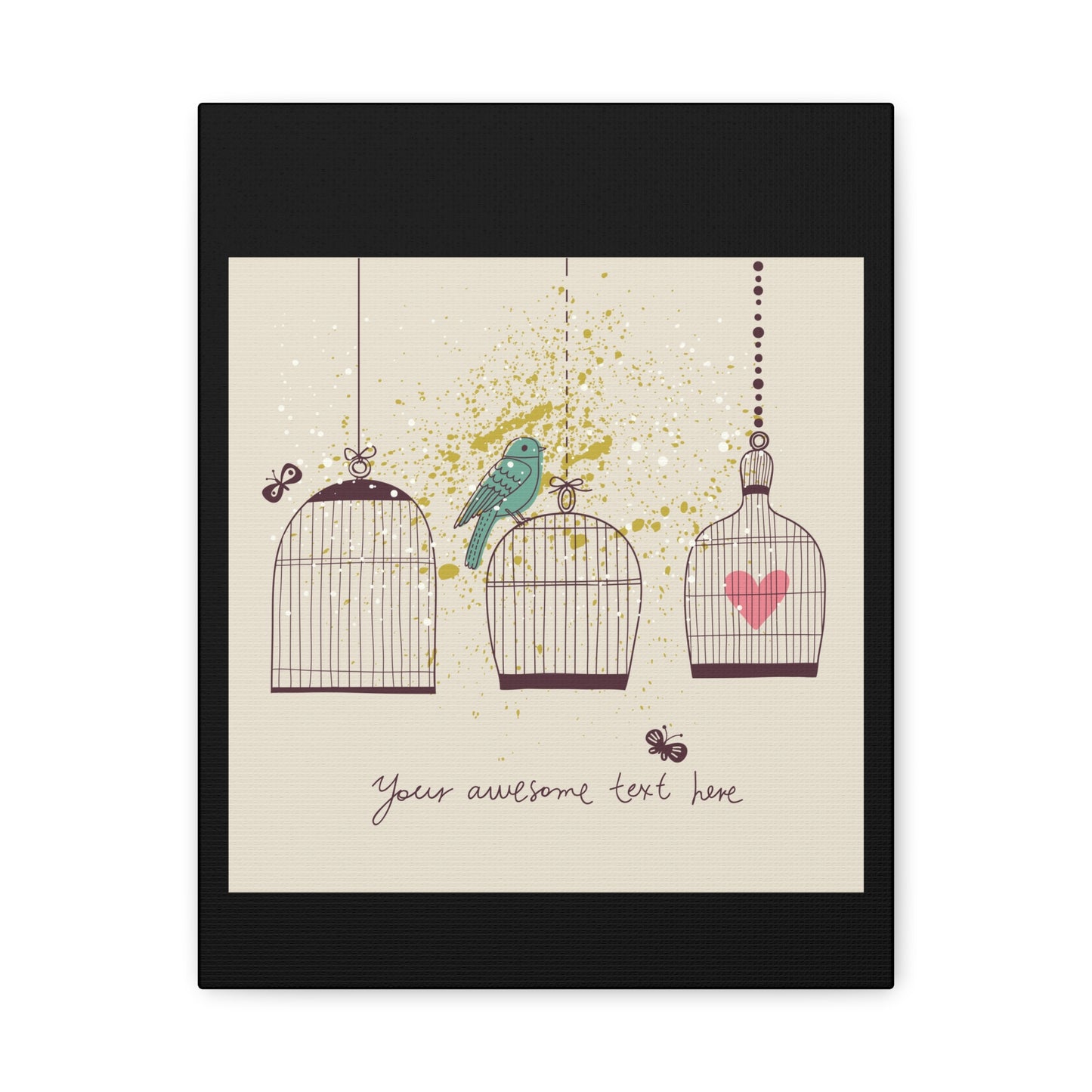 Whimsical Birdcage Canvas Wall Art - Personalized Home Decor