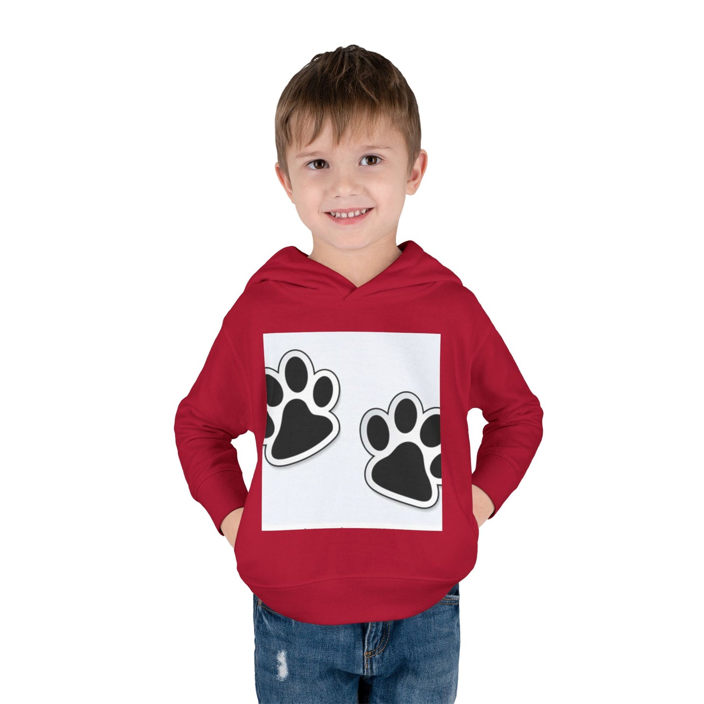 Wildlife Pattern Toddler Pullover Fleece Hoodie - Playful Animal Design for Kids