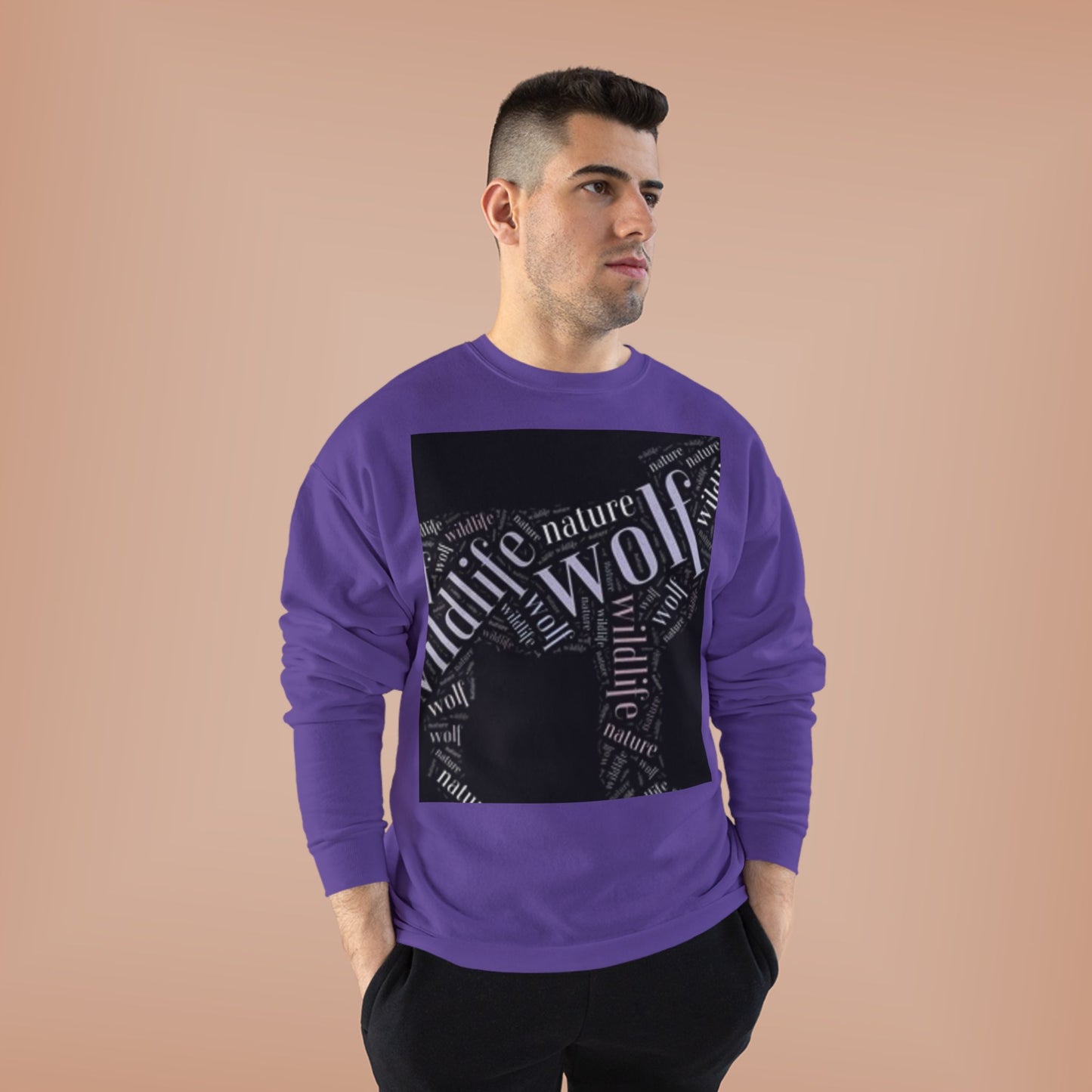 Unisex Eco-Friendly Wolf Graphic Crewneck Sweatshirt - Nature Lover Gift