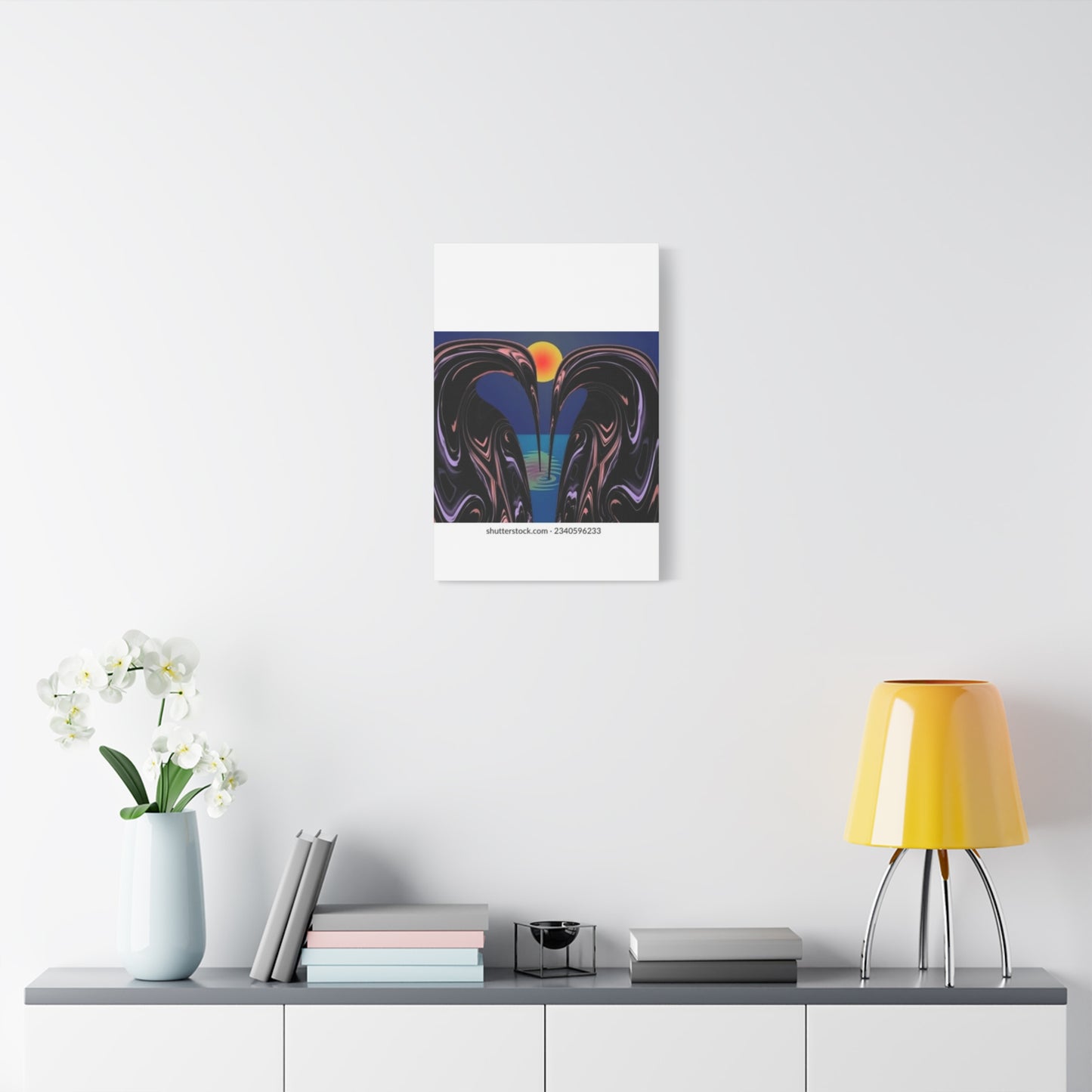 Romantic Abstract Canvas Art - Heart-Shaped Design for Home Decor