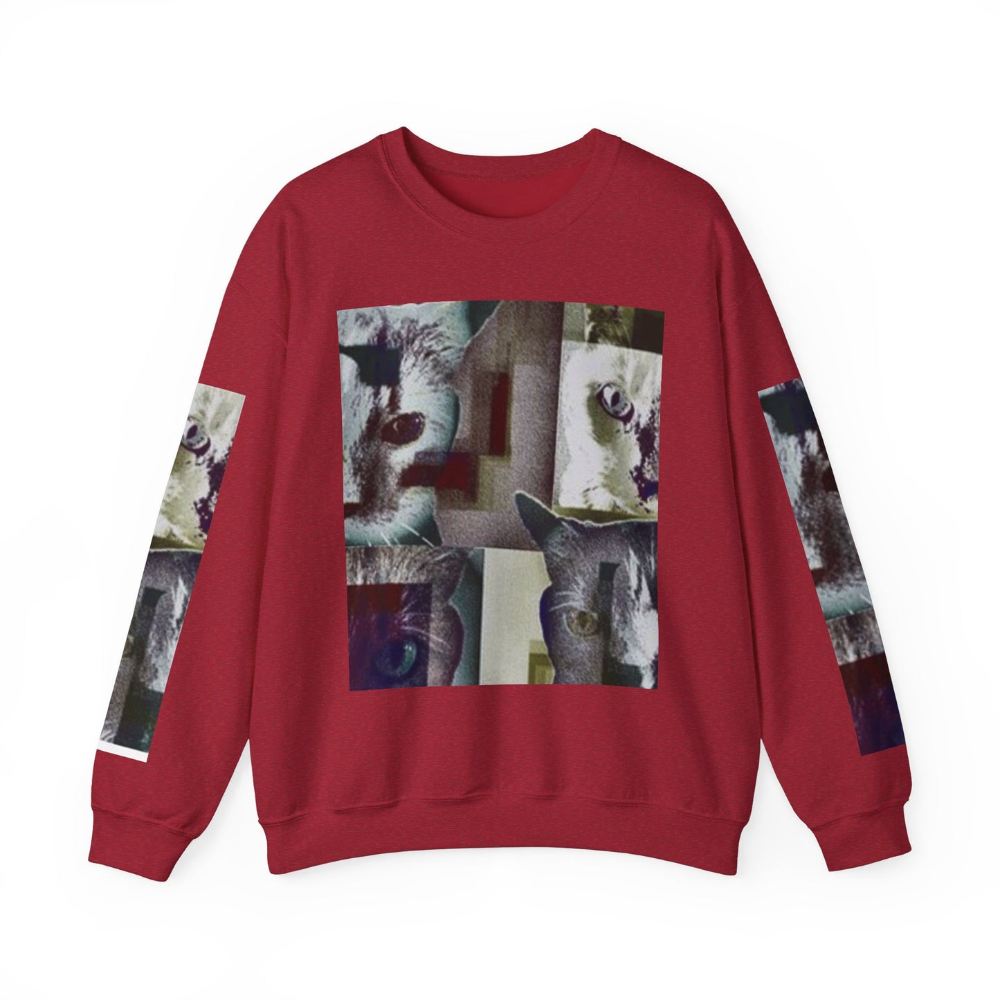 Cozy Cat Lover Crewneck Sweatshirt - Artistic Feline Design