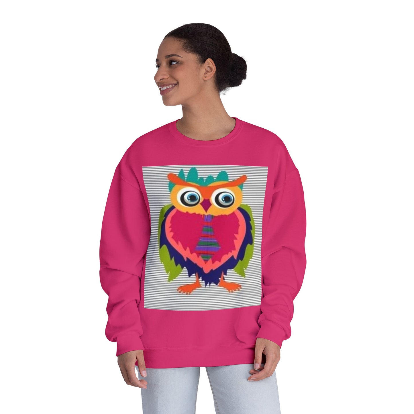 Colorful Owl Sweatshirt - Unisex Crewneck