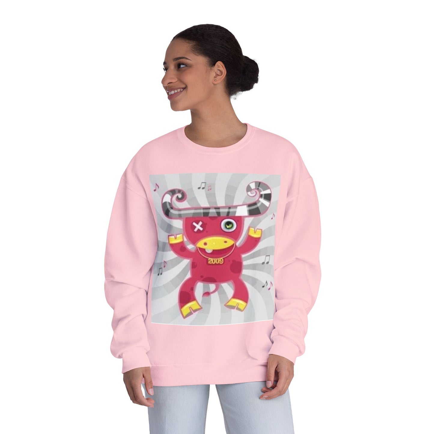 Fun Cartoon Monster Crewneck Sweatshirt - Unisex