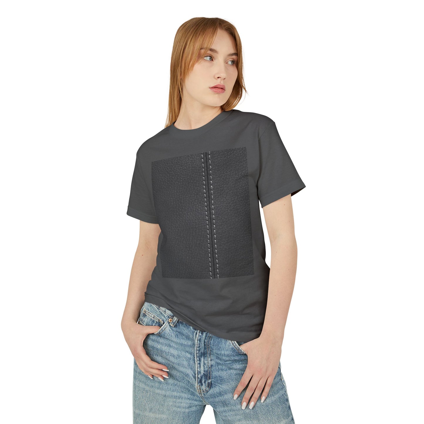 Stylish Texture Unisex Heavyweight Tee - Unique Fur & Leather Design