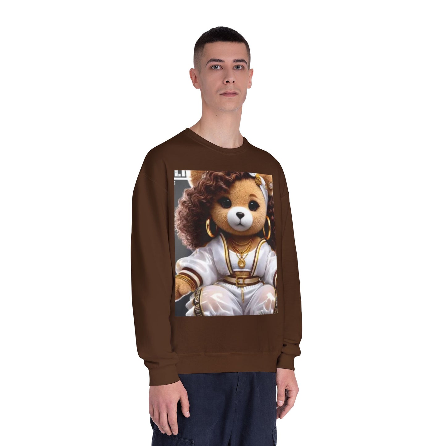 Stylish Bear Graphic Crewneck Sweatshirt - Cozy Fashion for Animal Lovers