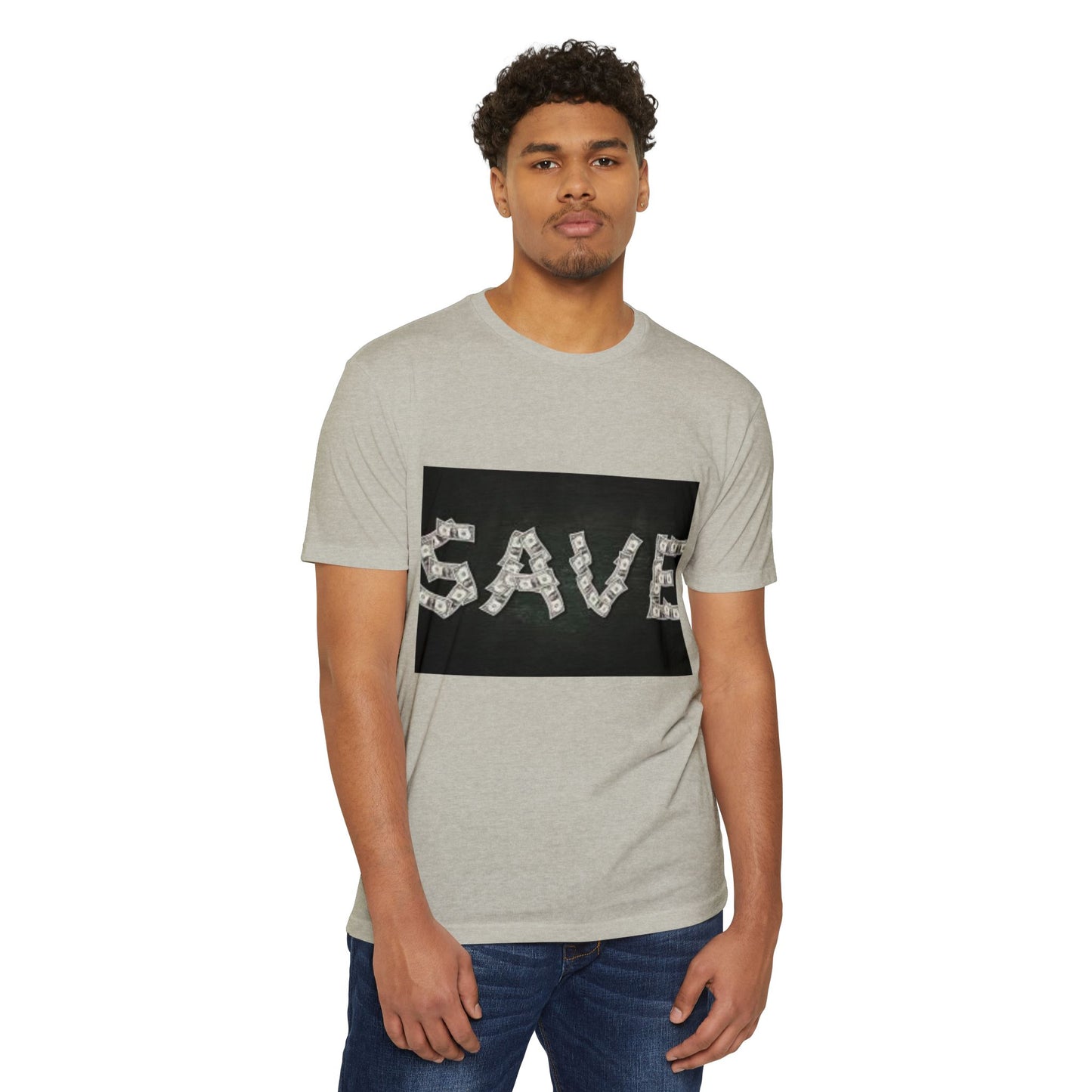 Unisex CVC Jersey T-shirt - 'SAVE' Money Design