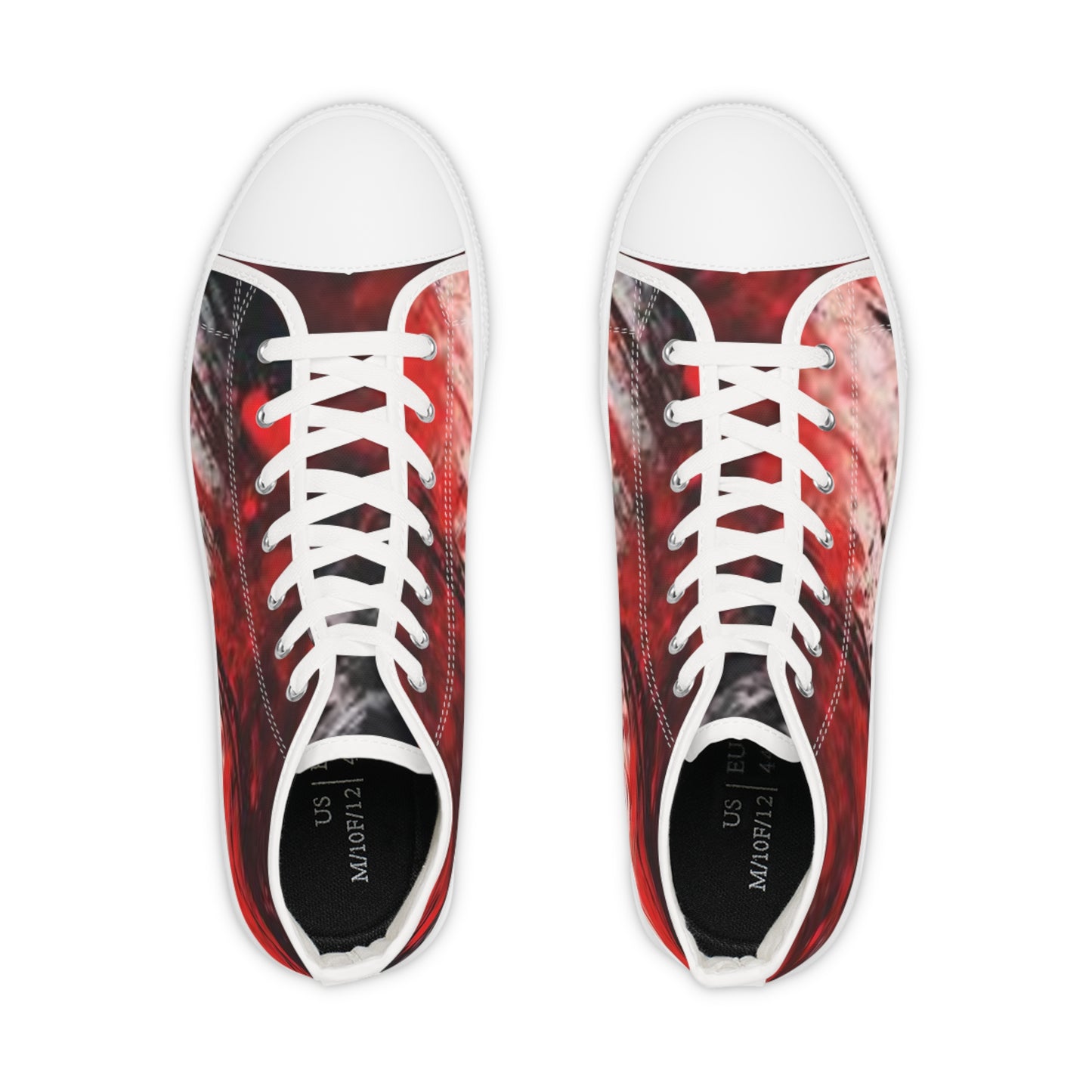 Artistic High Top Sneakers - Bold Red Design for Unique Style