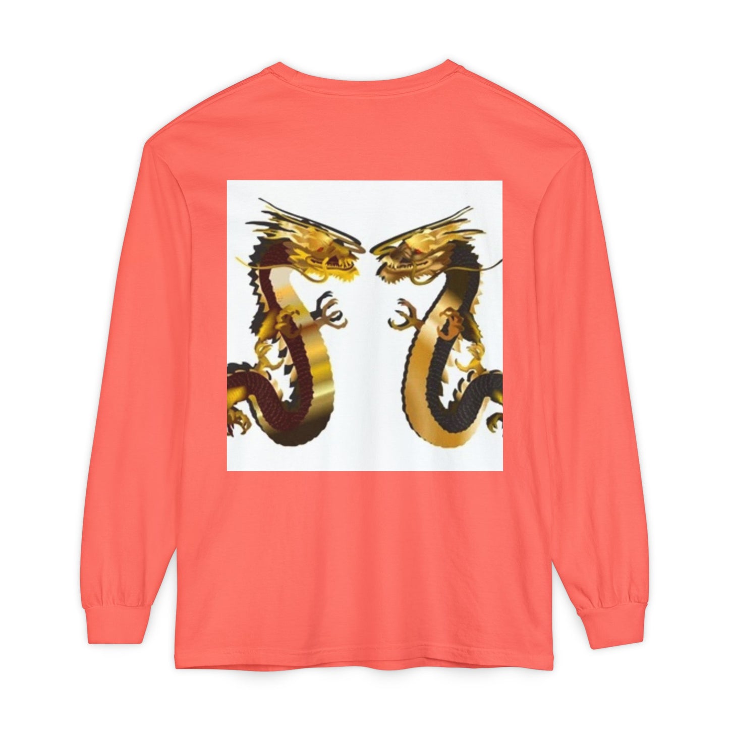 Dragon Duel Unisex Long Sleeve T-Shirt - Garment-Dyed Art Tee