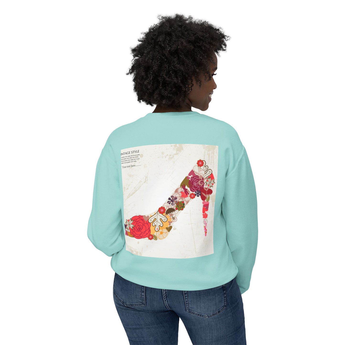 Vintage Floral High Heel Unisex Crewneck Sweatshirt | Stylish & Comfortable