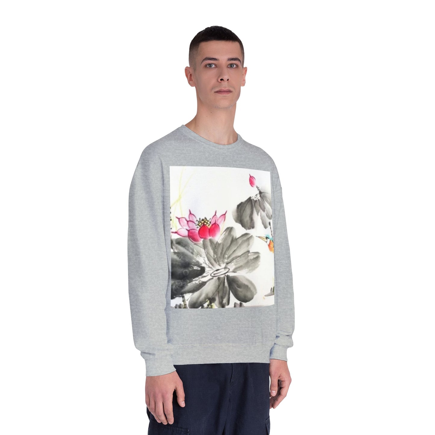 Lotus Blossom Unisex Crewneck Sweatshirt - Cozy Botanical Art Design