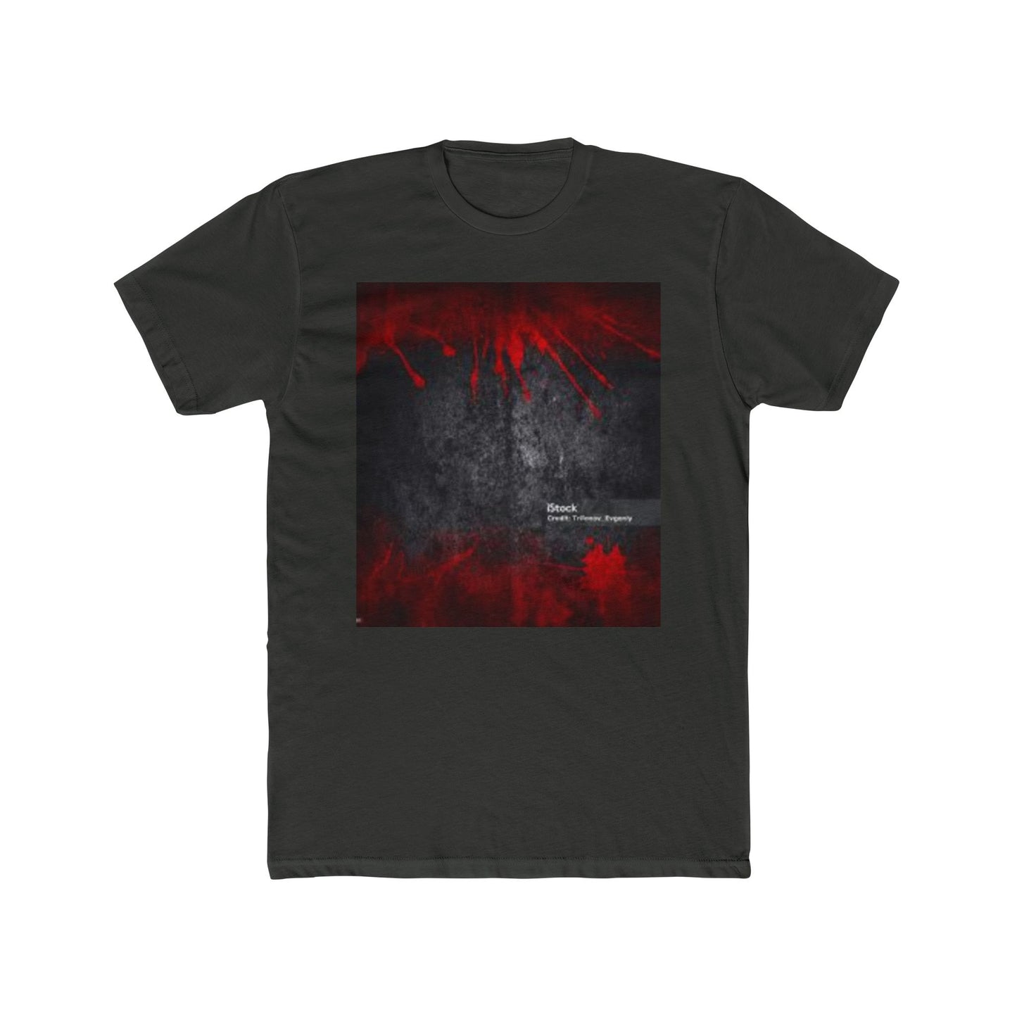 Unisex Cotton Crew Tee - Edgy Red Abstract Design
