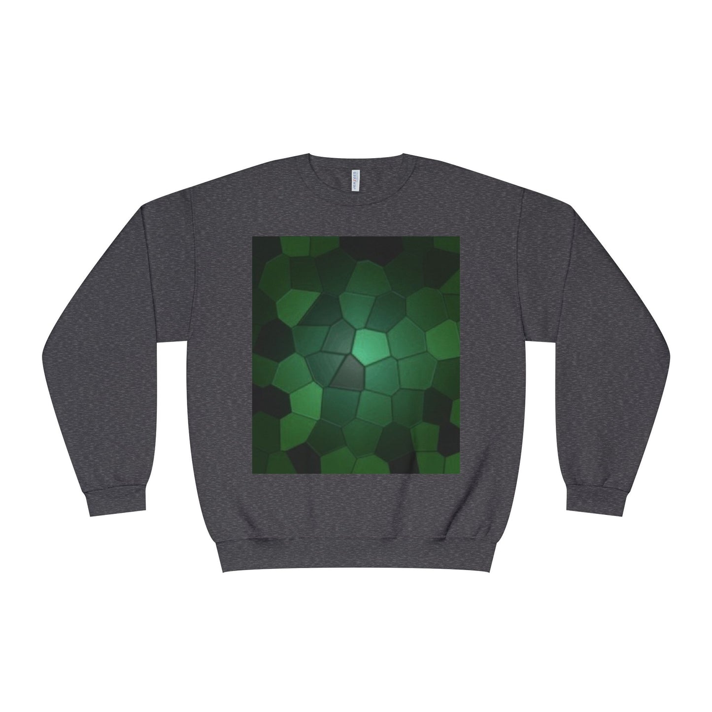 Eco-Friendly Green Hexagon Crewneck Sweatshirt | Unisex Design