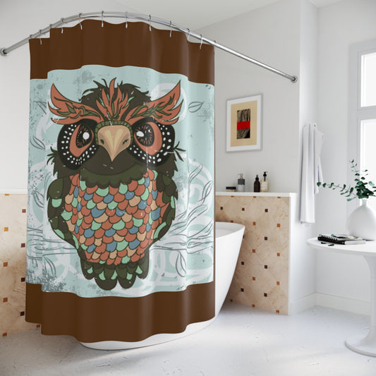 Colorful Owl Shower Curtain - Whimsical Bathroom Decor for Nature Lovers