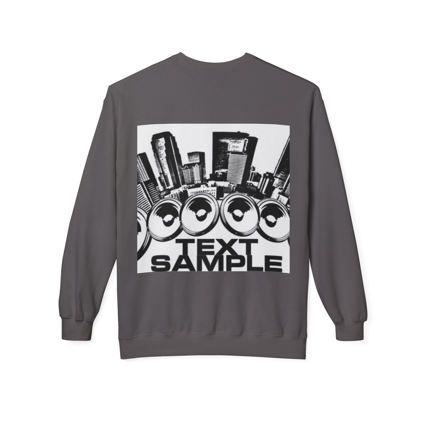 Urban Vibe Sound Wave Crewneck Sweatshirt - Unisex Fleece with Cityscape Design