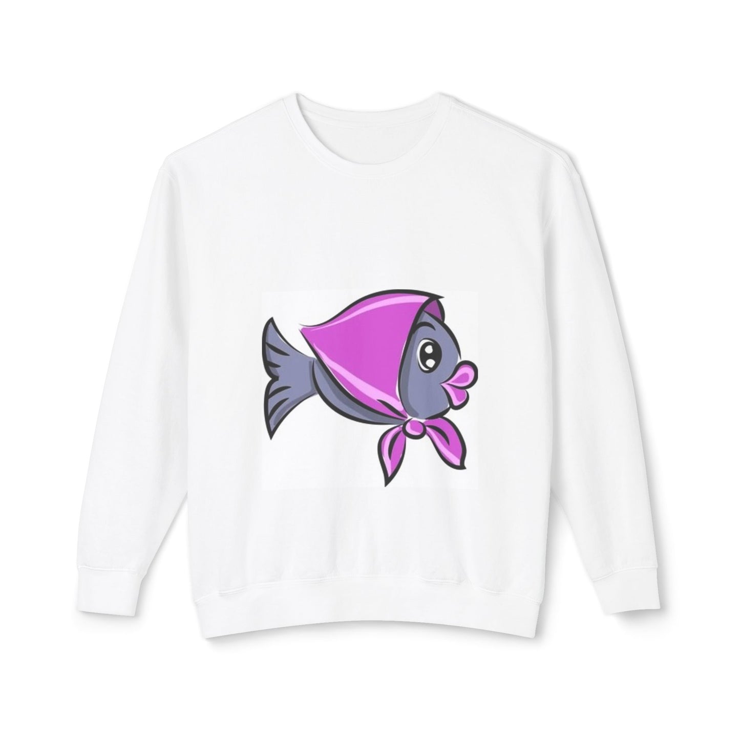 Cute Fish Design Unisex Lightweight Crewneck Sweatshirt