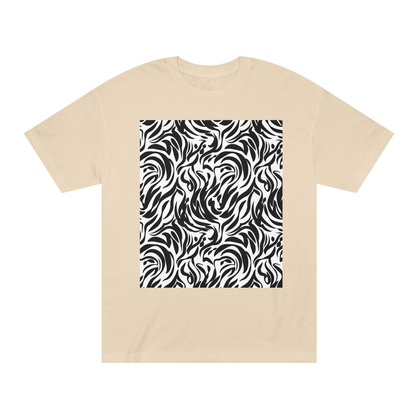 Black and White Abstract Waves Unisex Classic Tee